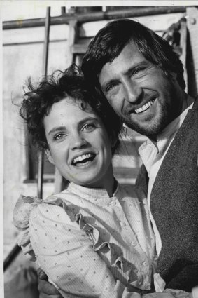 Waters, with his <i>All the Rivers Run</i> co-star Sigrid Thornton, in 1983.