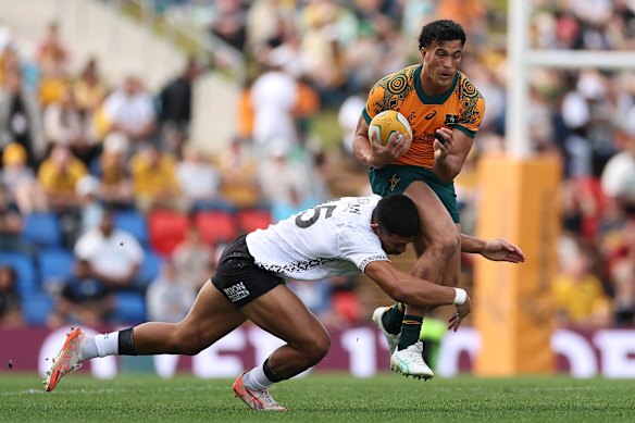 Joseph-Aukuso Suaalii in action against Fiji.