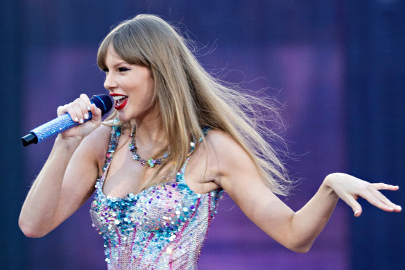 Taylor Swift performing at the MCG in February.