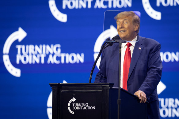 Former US President and Republican presidential candidate Donald Trump in West Palm Beach, Florida, on July 15.