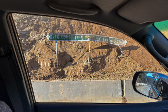 The main road into the Falls Creek village is closed. 