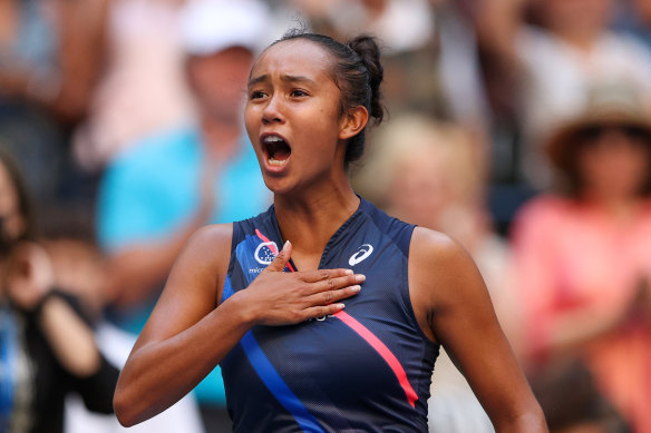 Canadian teenager Leylah Fernandez celebrates her latest US Open triumph.
