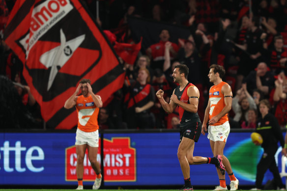 Kyle Langford celebrates a goal.