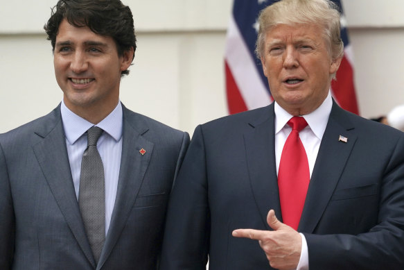 Trudeau and Trump during the US president’s first term in 2017.