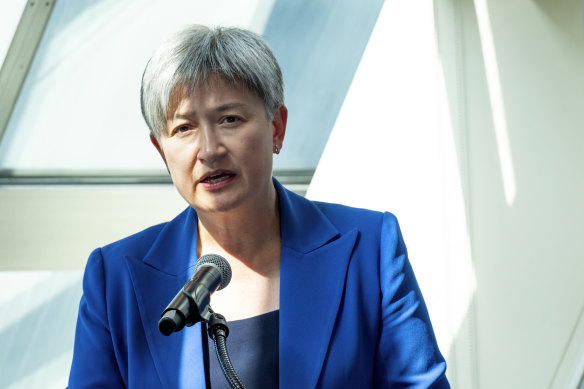 Foreign Minister Penny Wong said putting the prospect of a two-state solution further out of reach was one of the many tragic consequences of Hamas’ attacks. 
