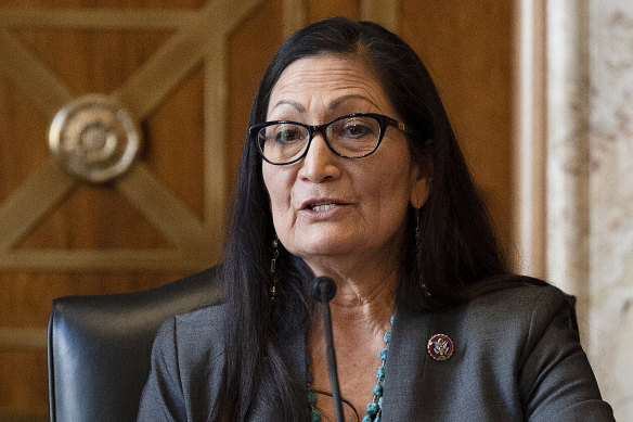 New Mexico congresswoman Deb Haaland speaks during her confirmation hearing on Capitol Hill in Washington.