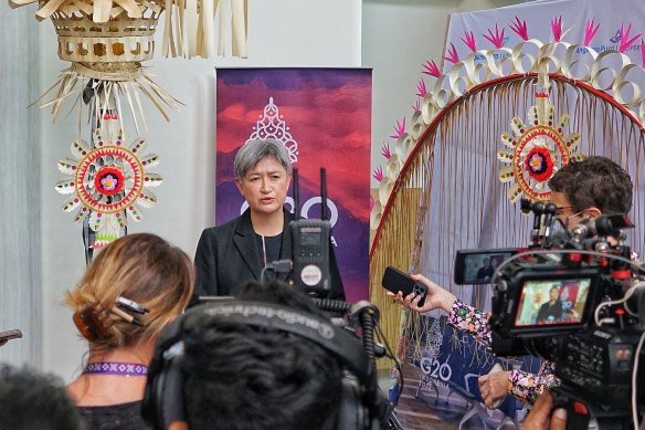 Foreign Affairs Minister Penny Wong in Bali for the G20 foreign ministers meeting. 