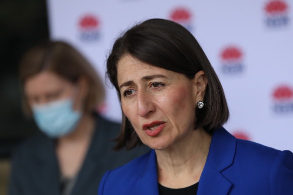 NSW Premier Gladys Berejiklian and  Chief Health Officer Dr Kerry Chant address the Tuesday news conference.