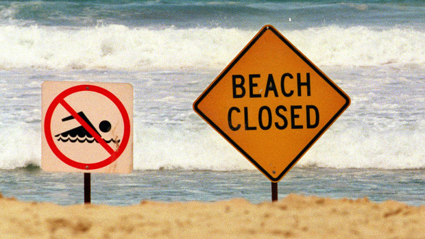 Only three Gold Coast beaches remained open on Saturday.