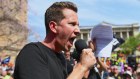 Federal Greens MP Max Chandler-Mather speaks at Brisbane’s CFMEU rally.