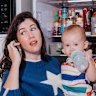 Becky Lucas with her son George at their Marrickville home.