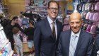 Premier Investments chairman Solomon Lew (right) and Premier Retail chief executive Richard Murray in a Smiggle store.