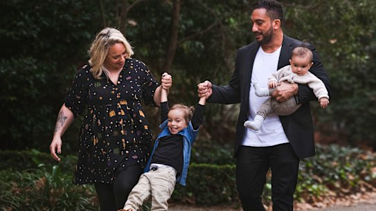 Leah and David Pereira, pictured with their sons Noah, 3, and baby Roman, say cost is a major barrier to them being able to use as much childcare as they would like.