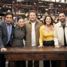 Group hug for Jamie’s last night on MasterChef this season.