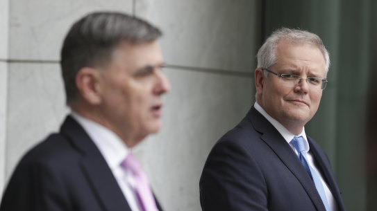 Chief Medical Officer Brendan Murphy and Prime Minister Scott Morrison are balancing protecting health and the economy.