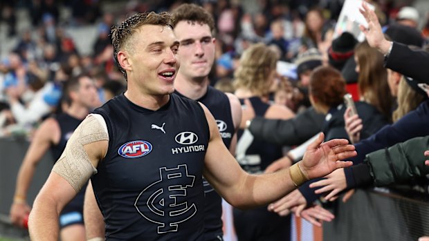 Captain Cripps led Carlton’s great escape from the front.