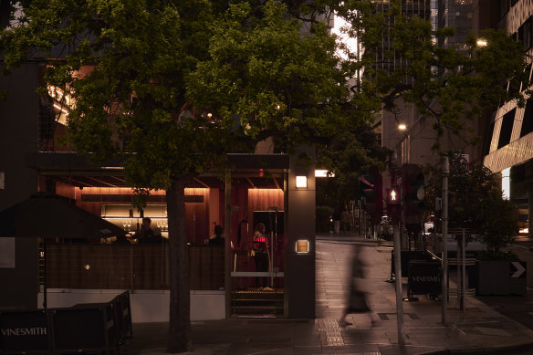 The corner spot houses four venues in one, including a wine store.