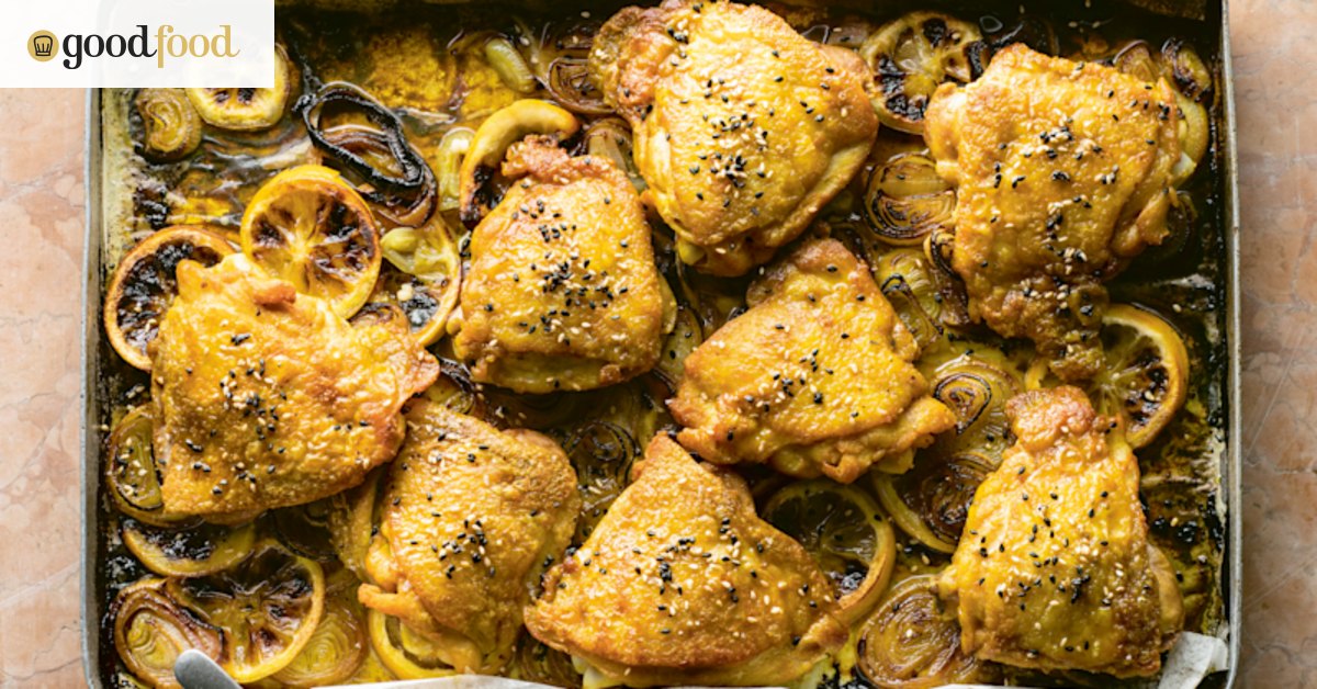This lemony chicken tray bake is flavourful, tangy and super-satisfying