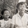 Journalist Cheng Lei (centre, aged 9) with dad Chu-yong and mum Hua in Hunan province, China, 1984, right before Chu-yong came to Australia as a visiting scholar.