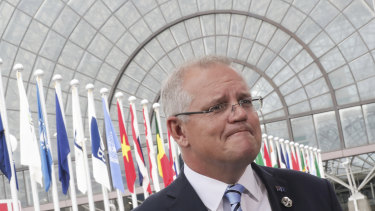 Prime Minister Scott Morrison at the G20 summit in Japan.