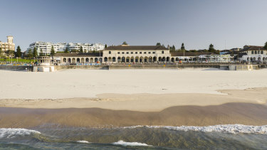 An empty Bondi Beach on April 5.