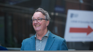 Health Minister Martin Foley at the Royal Melbourne Hospital on Saturday.