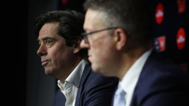 AFL CEO Gillon McLachlan and AFLPA CEO Paul Marsh.