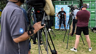 Wallabies coach Dave Rennie at Daceyville on Thursday.