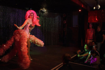 A legend on the queer scene: Minnie Cooper performs at the ARQ nightclub in Darlinghurst in 2007.