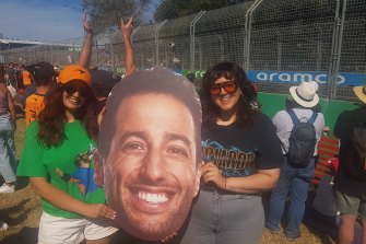 Fledgling motorsport fans Steph Augello and Alex Barilla.