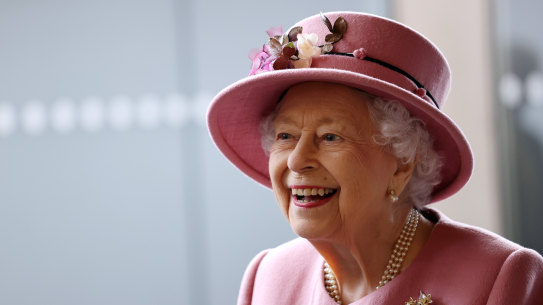 Queen Elizabeth II in Cardiff, Wales, on October 14.
