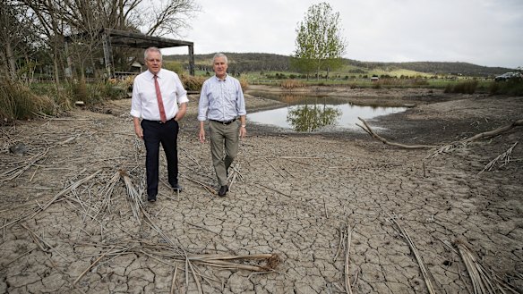 Scott Morrison and Nationals leader Michael McCormack in rural NSW last year.