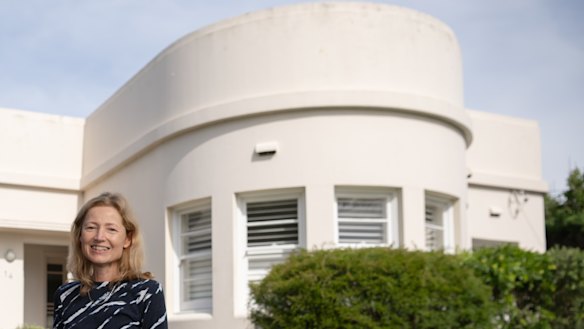 Jane Ryder at her art deco home. 