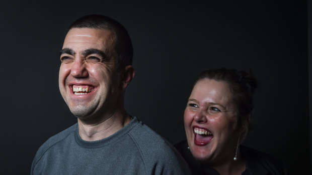 Faruk Orman shortly after his release from jail, with lawyer Ruth Parker.