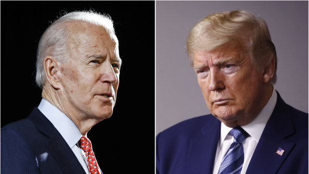 Faceoff: Former vice-president Joe Biden and  President Donald Trump.