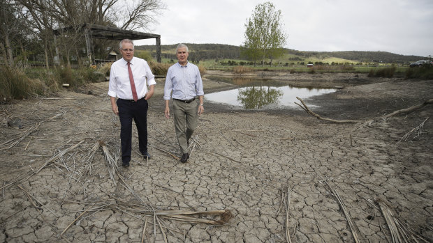 Scott Morrison and Nationals leader Michael McCormack in rural NSW last year.