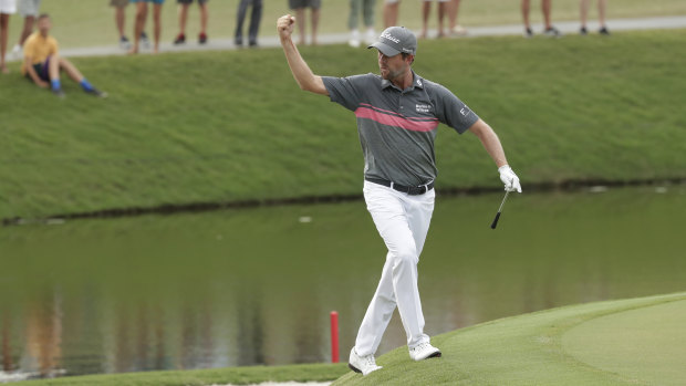 In the bag: The Players is Webb Simpson's to lose on day four.