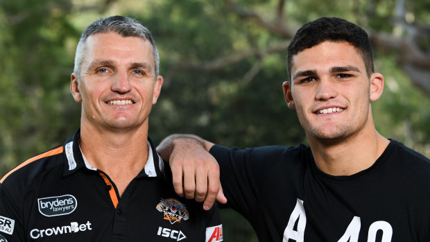Family feud: Ivan and Nathan Cleary at home on Monday.