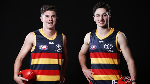 Adelaide selections Chayce Jones (right) and Ned McHenry.