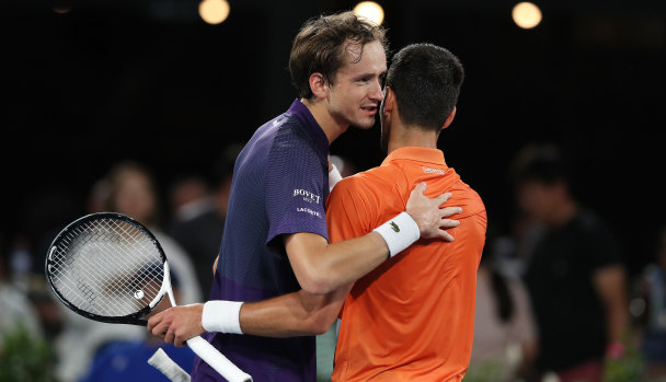 Daniil Medvedev lost to Novak Djokovic in the Adelaide International semi-finals.