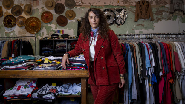 Vintage expert Ashley Tell in her Melbourne store. 