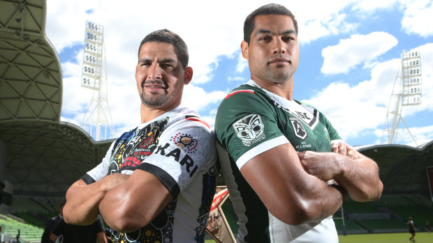 Clash of cultures: Cody Walker (left) will lead the Indigenous All Stars against Adam Blair's Maori All Stars.