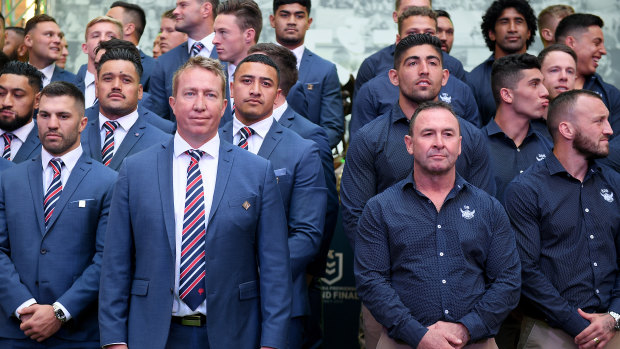 Trent Robinson's Roosters and Ricky Stuart's Raiders employ contrasting styles.