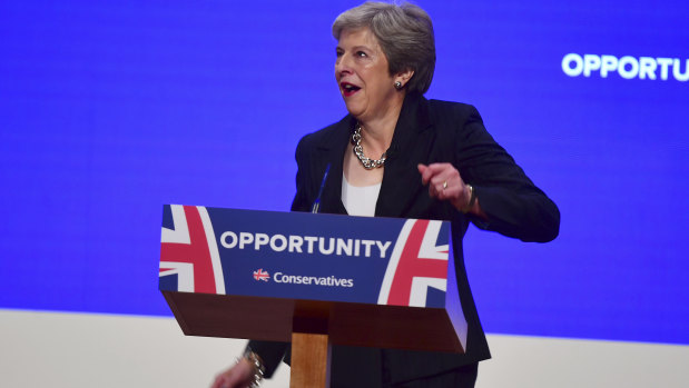 Theresa May started with self-depreciating humour and dance moves, speaking for half an hour before turning to the Brexit issue.