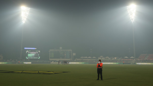 The Big Bash League match between Sydney Thunder and Adelaide at Manuka Oval was abandoned due to bushfire smoke in December.