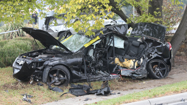 The couple's Holden Commodore.