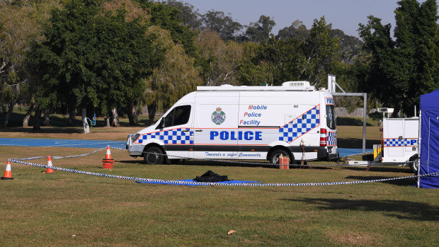 A general view of the crime scene where Harry Geppert, 17, died on Wednesday.