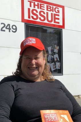 Caroline says she feels proud to sell the Big Issue on Perth's streets.