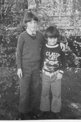 Gideon Haigh (left) and his brother Jaz in 1974.