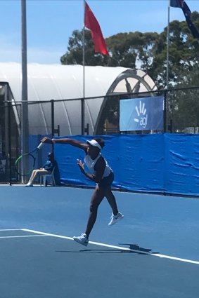 A young Coco Gauff in action at Traralgon.